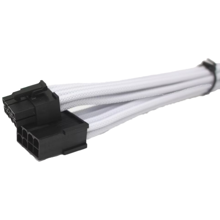 Sleeved Extension Cable 6+2pin PCIe (White)