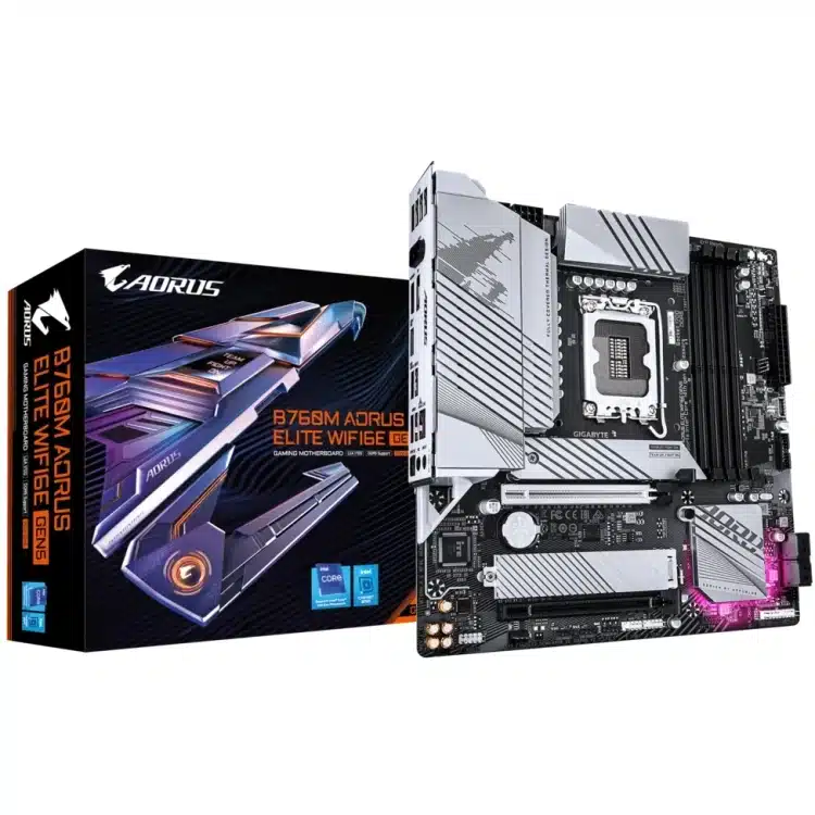 Gigabyte B760M Aorus Elite WiFi6E Gen5 DDR5 mATX Motherboard (4 DIMM)