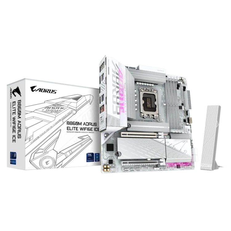 Gigabyte B860M Aorus Elite ICE WiFi6E DDR5 mATX Motherboard (4 DIMM)