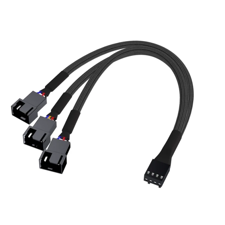 Fan Splitter Cable Internal PWM 3-Way (Black, Sleeved)