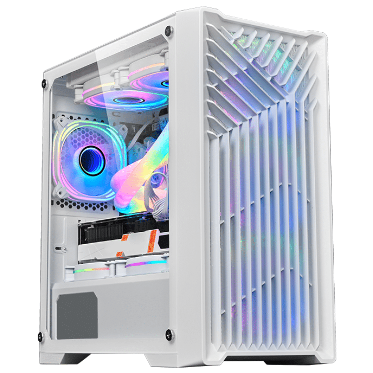 Crox K210T White mATX Case with 4x120mm ARGB Fans