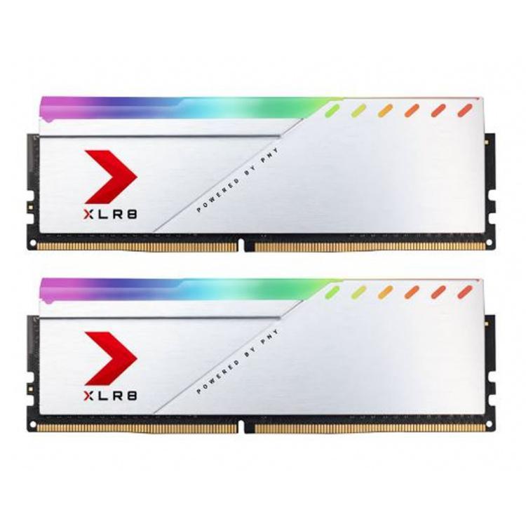 32GB (2x16GB) DDR4 3600MHz CL18 PNY XLR8 RGB Memory (Silver)