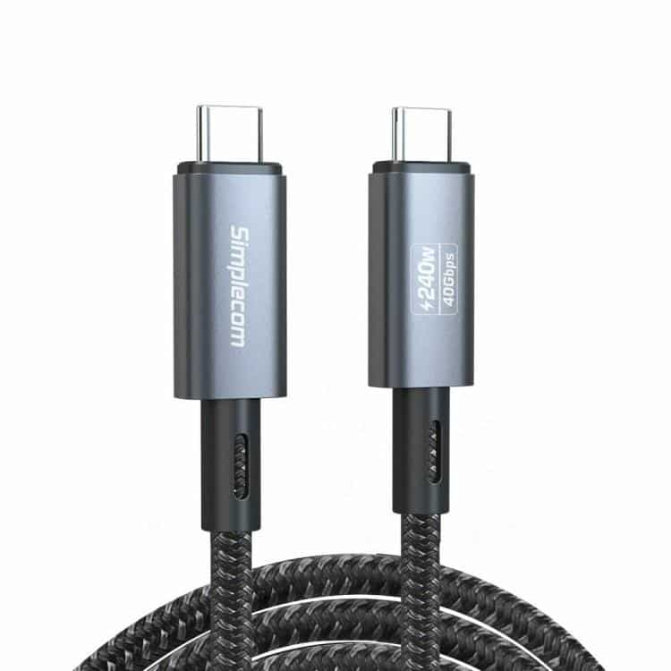 Simplecom USB-C Type-C 1.2m Male to Male Cable (40Gbps/240W PD/8K)