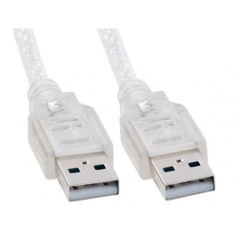 USB 2.0 Cable 2.0m Male (A) to Male (A) Transparent