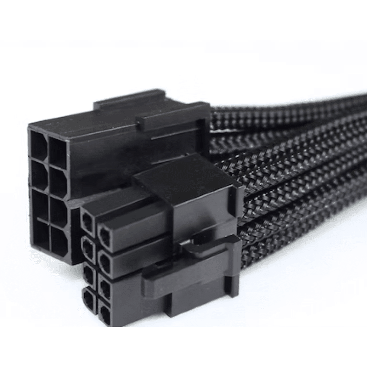 Sleeved Extension Cable 6+2pin PCIe (Black)