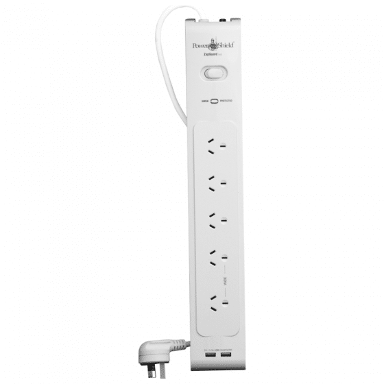 PowerShield ZapGuard 5 way power surge filter with 15W USB charging